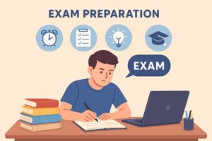 Exam Preparation Tips for Students 2025 – Study Guide Illustration”